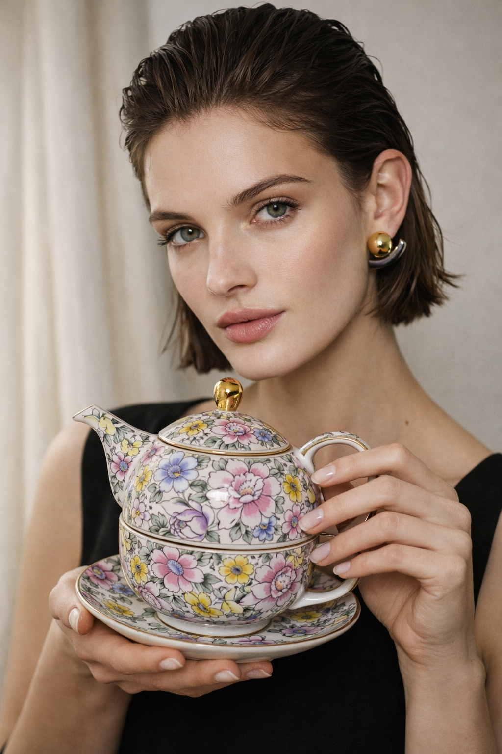 POUR ME Hand-Painted Porcelain Tea Set — Floral Edition