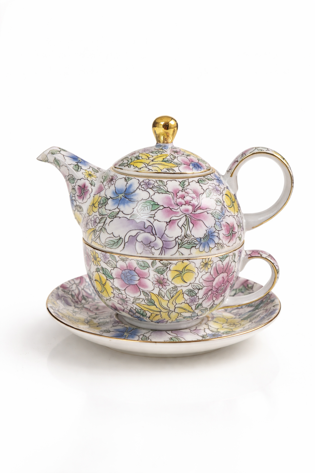 POUR ME Hand-Painted Porcelain Tea Set — Floral Edition